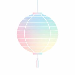 Soft Pastel Gradient Chinese Lantern Illustration in Aesthetic Colors