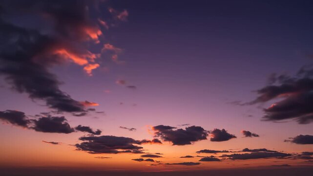 Colorful sunset sky with clouds