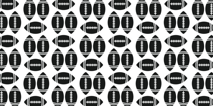 American football sports pattern background. rugby ball.