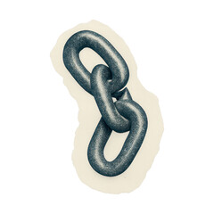 Obraz premium PNG Interlinked metallic chain illustration.
