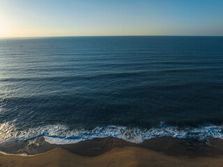 Aerial view of blue sea and sky landscape