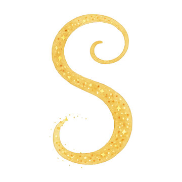 PNG Golden ornate letter S design.