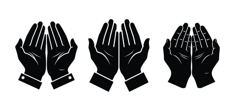 Illustration of praying hands for islamic concept and religion symbol