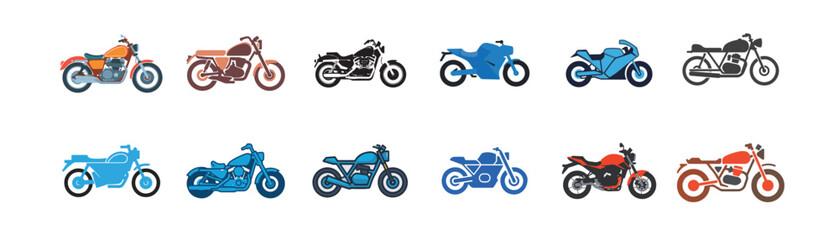 Fototapeta premium set of motorcycle vector bundle