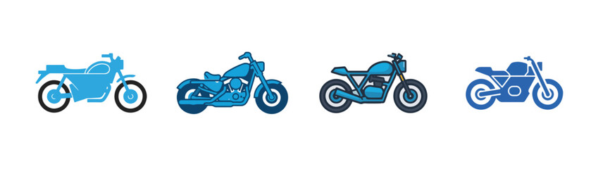 Fototapeta premium set of motorcycle vector bundle