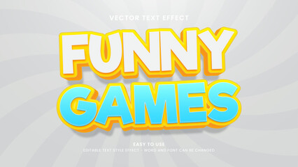 funny games editable text effect 3d vector