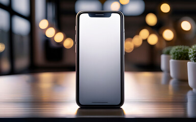 Maqueta de dispositivo inteligente sin marca, estudio limpio y reflejos realistas.