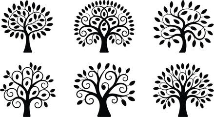 Decorative Ornate Leaf Tree Set