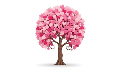Whimsical heart tree symbolizing love and affection illustration