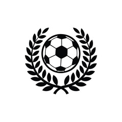 Obraz premium Professional soccer academy crest with ball and stars isolated on white