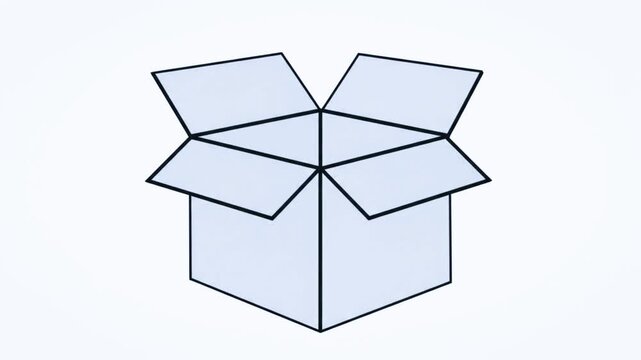 food charity cardboard box Flat 2D vector outline illustration animation 