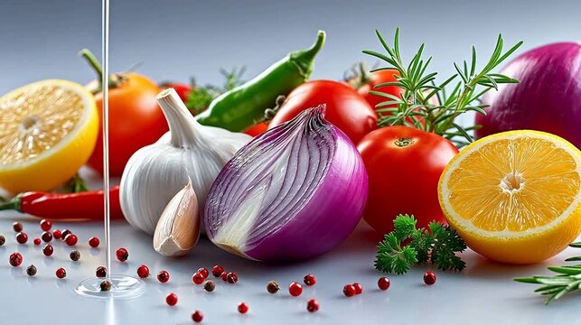 Fresh vegetables and fruits on display