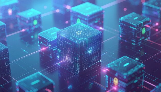 Smart Contract Blockchain - Decentralized Finance Technology Illustration
