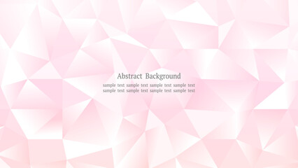 ピンクカラーのポリゴン背景 クリスタル風 横長16:9