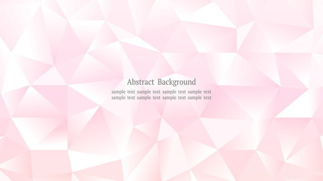ピンクカラーのポリゴン背景 クリスタル風 横長16:9