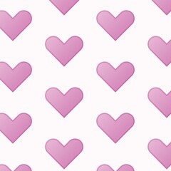Purple gradient heart shape seamless pattern for romantic wallpaper with white background