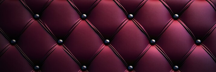 Fototapeta premium Elegant Burgundy Quilted Leather Texture Background, Luxurious Chic Design for Fashion and Interiors