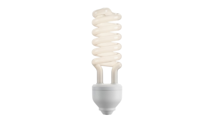 Energy-efficient compact fluorescent light bulb isolated PNG, eco-friendly lighting solution on transparent background