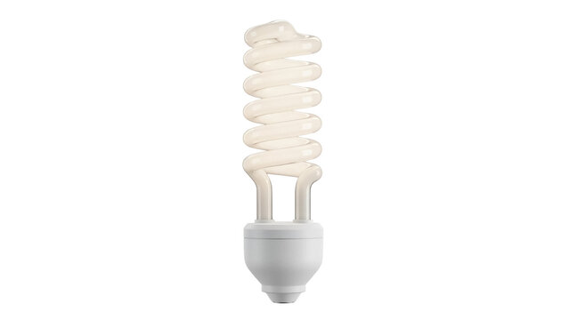 Energy-efficient compact fluorescent light bulb isolated PNG, eco-friendly lighting solution on transparent background