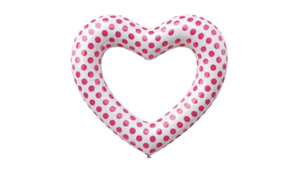 Polka Dot Heart Shaped Balloon Floating in Air