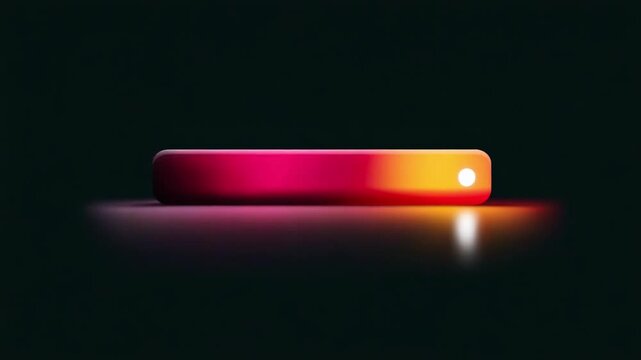 Sleek and Modern Progress Indicator: A Stylish Loading Bar Featuring a Vibrant Gradient and Subtle Glow Against a Dark Background, Perfect for User Interfaces and Digital Designs