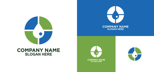 Water Drop Circle Logo