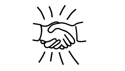 Fototapeta premium a simple handshake symbol, black isolated silhouette