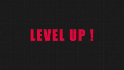 LEVEL UP! text pixel art with pink neon color on black background ideal for game play, computer games, video game template. Glitch effect - Powered by Adobe