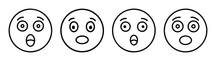 Fototapeta premium Shocked faces expression vector illustration design graphic art emotional reaction surprise outline