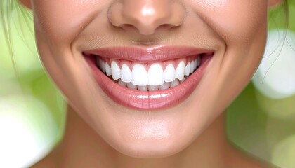 Radiant Smile - A Close-Up of Perfect White Teeth and Healthy Gums.