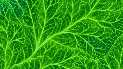Abstract green leaf vein pattern macro background with intricate organic structures