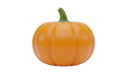 Vibrant orange pumpkin PNG isolated on transparent background, autumn harvest symbol for Halloween and Thanksgiving designs