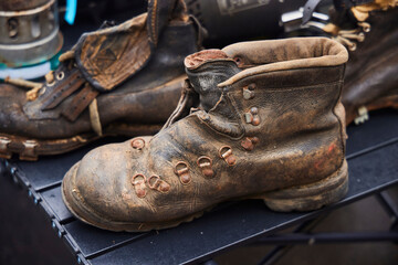 A worn-out old shoe. I walked many miles and roads