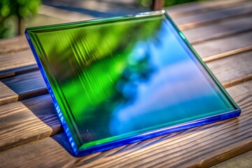 laptop on wooden table