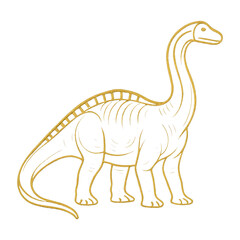 Fototapeta premium PNG Golden dinosaur line art
