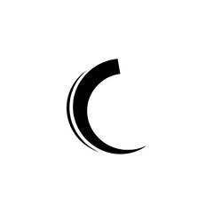 Naklejka premium Thick Crescent Moon Shape Brush Stroke