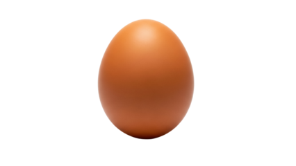 Brown chicken egg isolated PNG on transparent background, natural food ingredient for cooking and baking