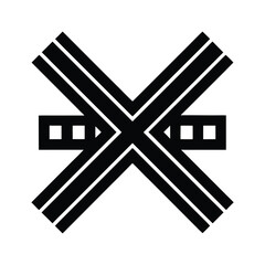 Obraz premium Railway Crossing Safety Icon