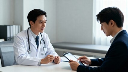 Fototapeta premium doctor consulting patient in office