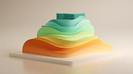 Abstract Colorful Pyramid Composition