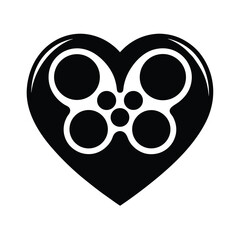Reels Like Heart Glossy Icon