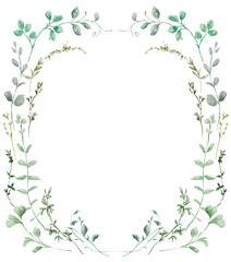 Obraz premium Watercolor greenery frame