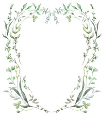 Obraz premium Watercolor greenery frame