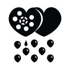 Reels Hearts Raining Icon