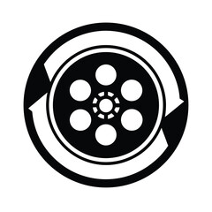 Reels Rewind Circle Icon