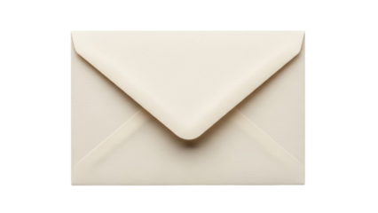 Elegant cream-colored envelope isolated PNG, blank stationery for invitations, greetings, and personal correspondence on transparent background