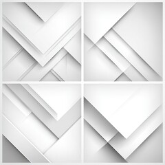 Fototapeta premium Abstract Geometric Design Set With White And Gray Squares