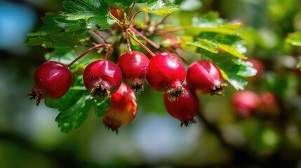 Obraz premium Hawthorn fruit on the tree