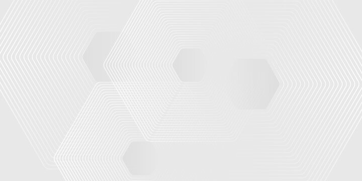 Hexagon white gray wave light technology texture background. Abstract big data digital concept simple art modern abstract