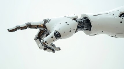 A highly detailed robotic hand reaching out, showcasing advanced technology and automation.